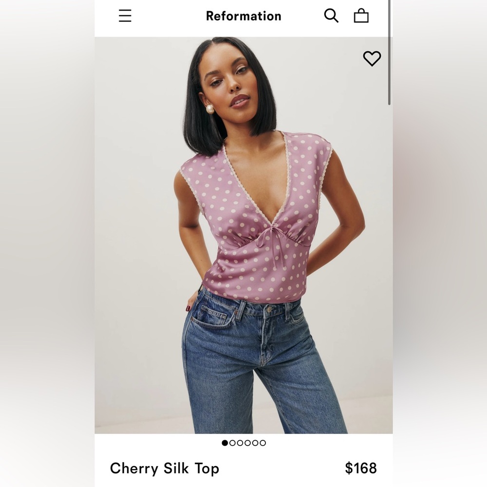 Reformation Cherry Silk Top